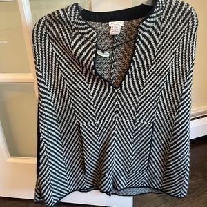 Black and white sweater poncho from kate spade